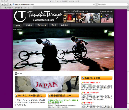 Web Screenshot of Tanaka Teruyo web site